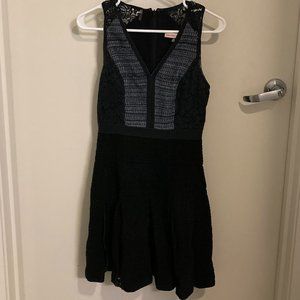 Rebecca Taylor Blue and Black Sleeveless A-Line Dress (Size 2)
